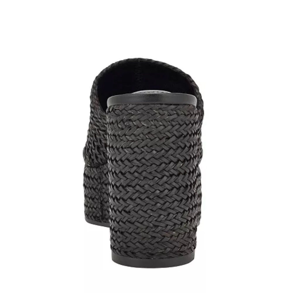 9 GUESS Black Woven Platform Wedge Slides Yenisa - Picture 6 of 8